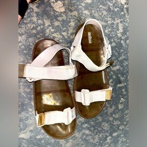 White Melissa strap sandals worn once